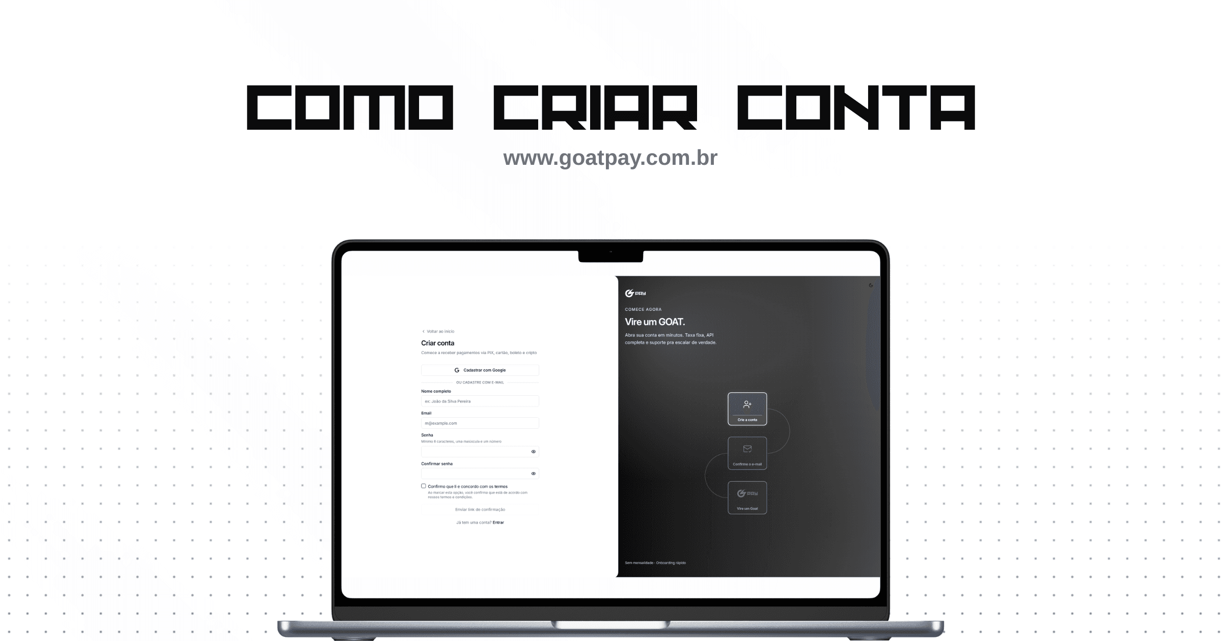 Como criar uma conta